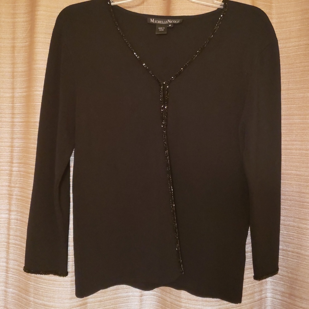 Michelle Nicole Dressy Black Party Sweater Medium